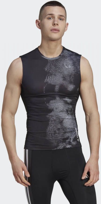 Adidas Techfit Allover Print Training Tank Top Heren Vests