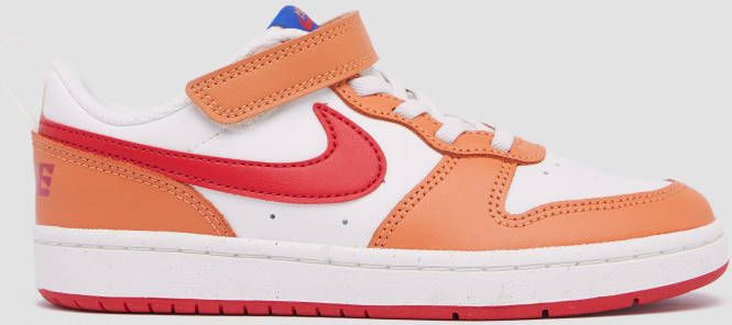 Nike court borough low 2 sneakers wit/oranje kinderen