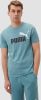 Puma essentials+ 2 col logo shirt turquoise/blauw heren online kopen