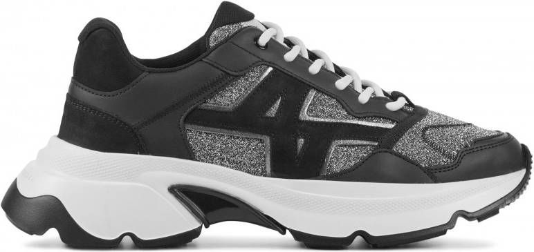 Nubikk Ross Trek Edge Black Leather Glitter Lage sneakers