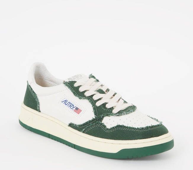 Autry Medalist sneaker in groene gerafelde canvas