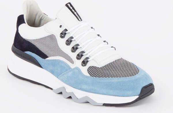 Floris van Bommel De Zager sneaker van kalfsleer met su&#xE8, de details