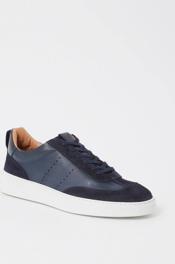 Giorgio Clean Cup sneaker van leer met suè, de details