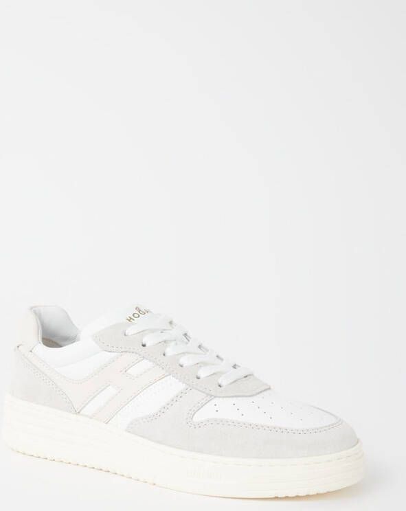 Hogan H630 Allacciato sneaker van leer met suè, de details
