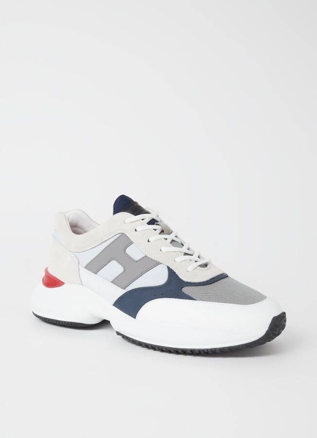 Hogan Interaction sneaker van leer met suè, de details