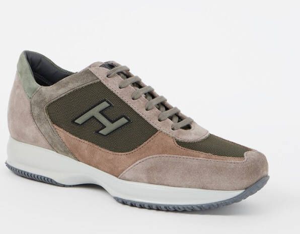 Hogan Interactive sneaker met logo en suè, de details