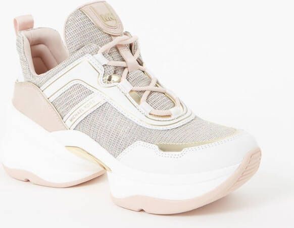 Michael Kors Olympia sneaker met mesh details en lurex