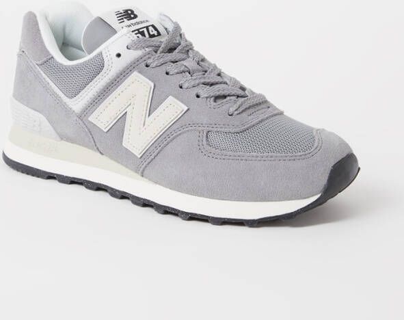 New Balance 574 sneaker met suè, de details