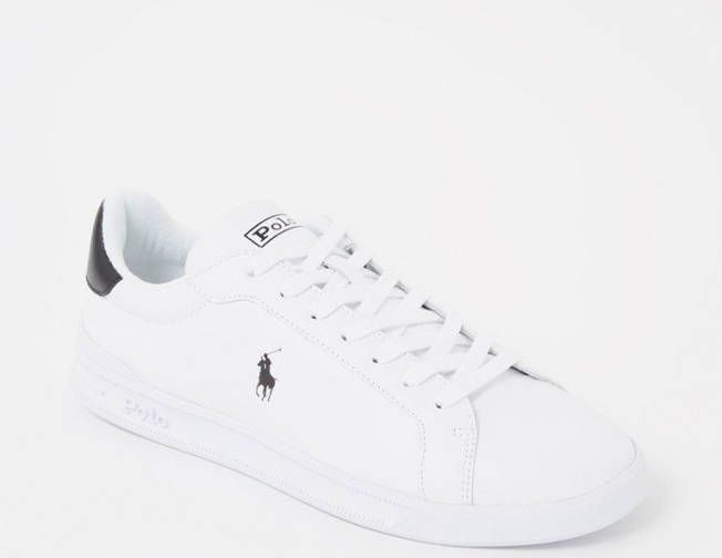 Ralph Lauren Heritage Court II leren sneakers wit/donkerblauw