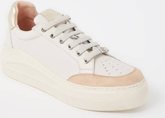 Unisa Fado sneaker van leer met metallic details