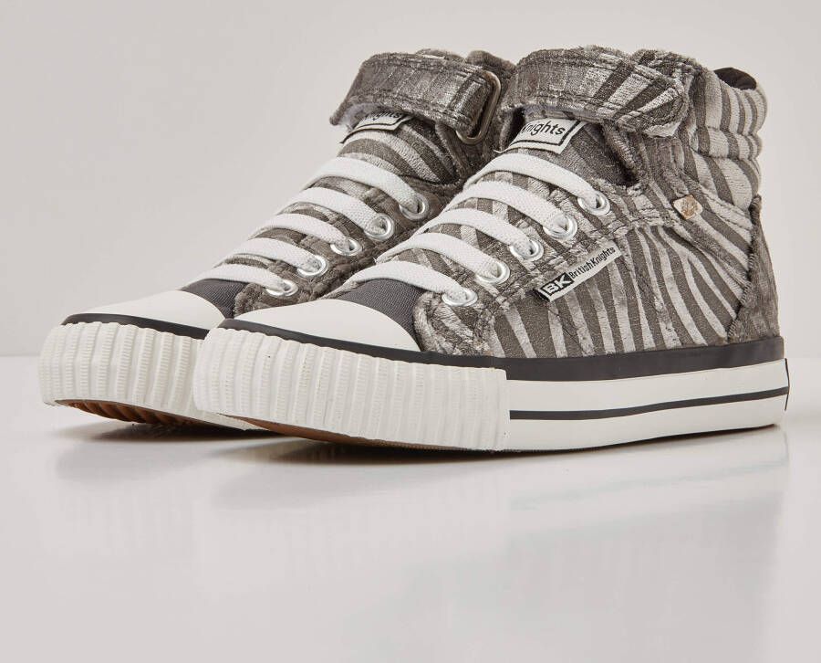 british knights DEE Meisjes sneakers hoog Grijs zebra