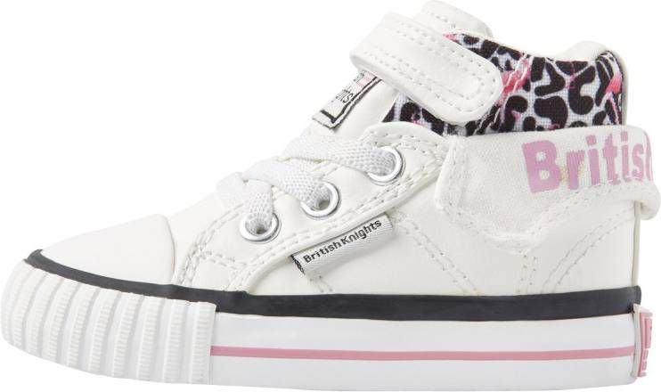 british knights ROCO Hoge sneakers baby meisjes flamingo panterprint Wit