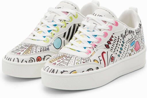 Desigual Retro sneakers met arty illustraties