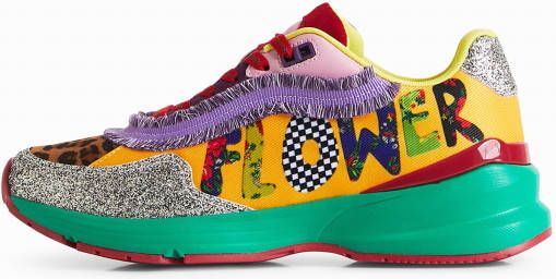Desigual Sneakers met Flower patchwork Johnson Hartig