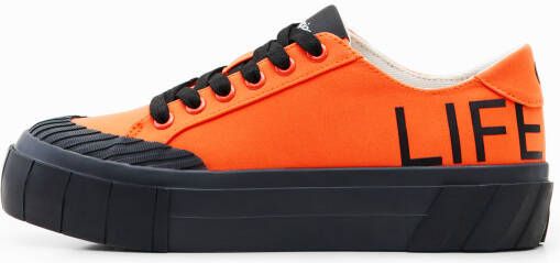 Desigual Sneakers met plateauzool en Life is Awesome