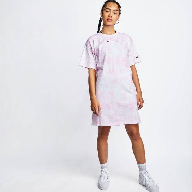 Champion Dress Dames Jurken Pink Katoen Jersey