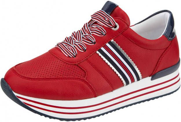 Remonte Sneaker met perforaties in het blad Rood
