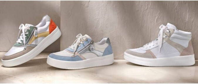 Remonte Sneaker met rits Lichtblauw/Wit/Roze