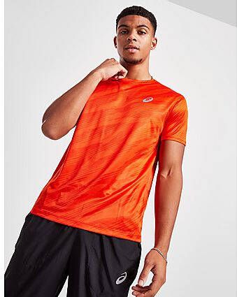 ASICS Core All Over Print T Shirt Orange Heren