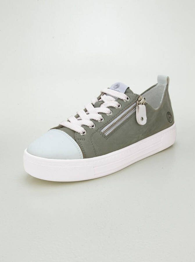 Remonte Sneaker met rits Wit/Mintgroen