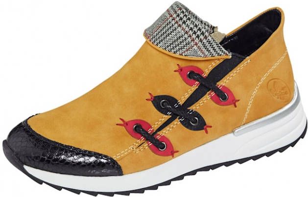 Rieker Instapper in harmonieuze kleuren Mosterdgeel