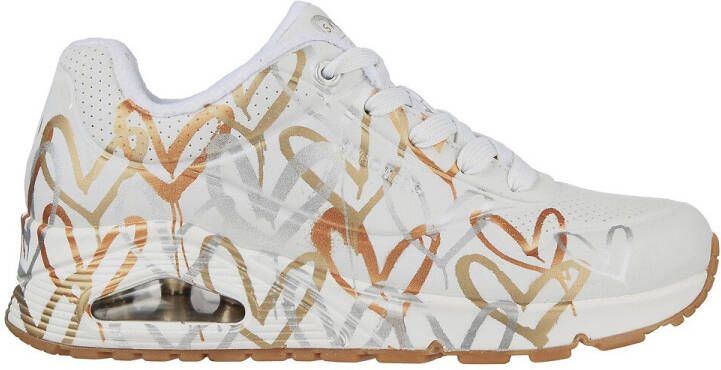 Skechers x Jgoldcrown Uno Metallic Love Sneakers , Wit, Dames