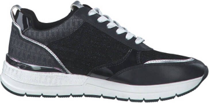 Tamaris Plateausneakers Almina met trendy metallic inzetten