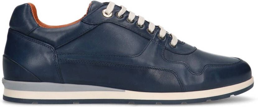 Van lier Blauwe leren sneakers