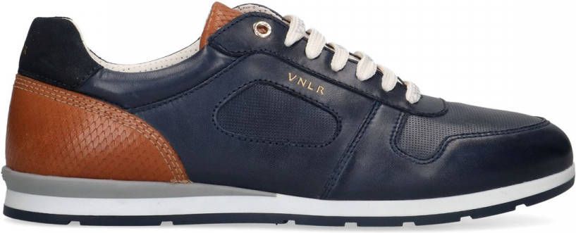Van lier Blauwe leren sneakers