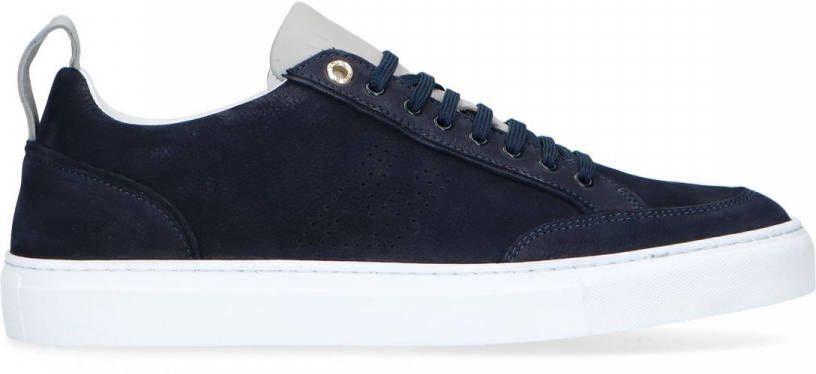 Van lier Blauwe leren sneakers