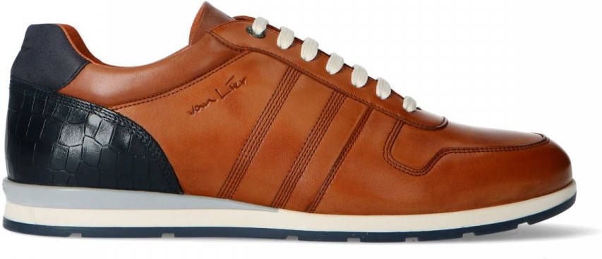 Van lier Cognac leren sneakers
