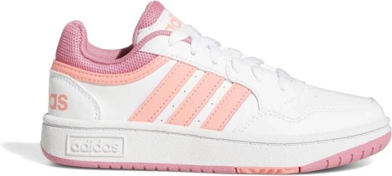 adidas hoops 3.0 sneakers wit/roze kinderen
