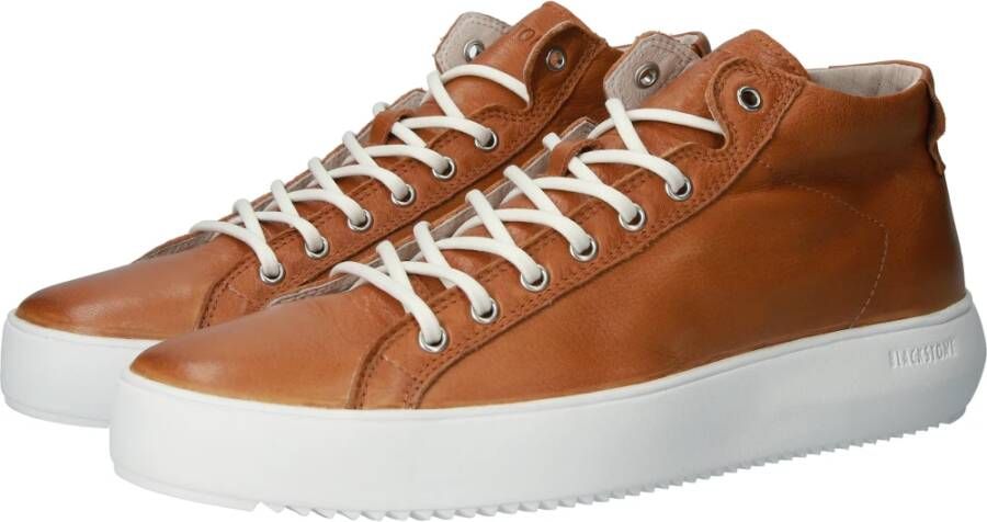 Blackstone Morgan Zg19 Rust High Sneaker , Bruin, Heren