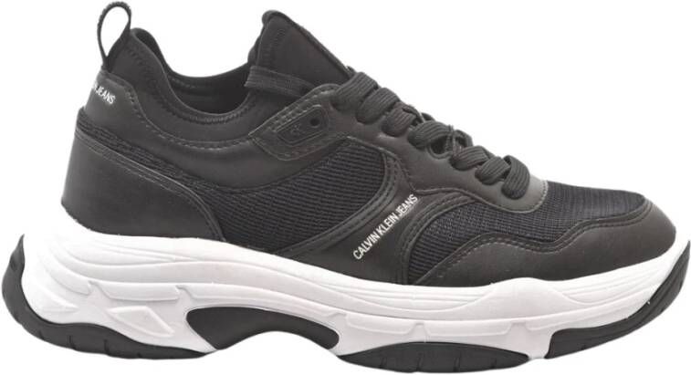 Calvin Klein Chunky Sole Sock Laceup Pu Ny Pink Glo , Zwart, Dames