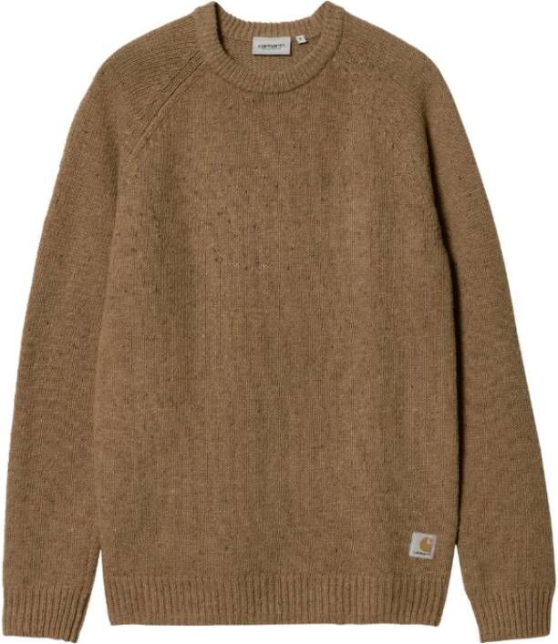 Carhartt WIP Ronde hals gekweek , Bruin, Heren
