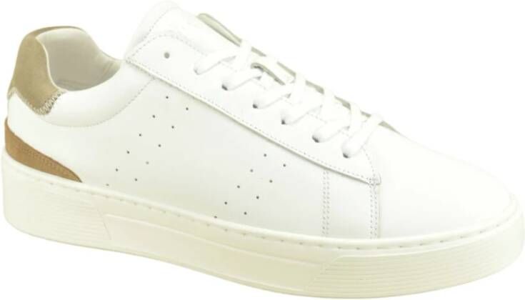 Cycleur de Luxe Wit + Taupe Effen Sneaker N. , Wit, Heren