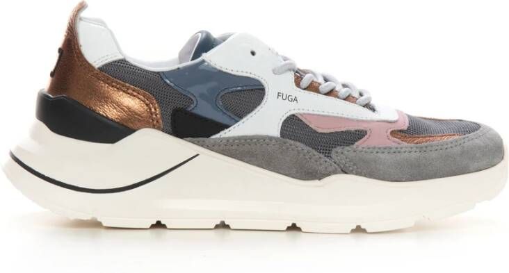 D.a.t.e. Fuga draak sneakers met veters w371 fg dr , Grijs, Dames
