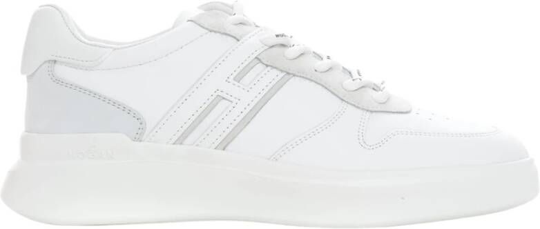Hogan Essentiële lederen sneakers met veters , Wit, Heren