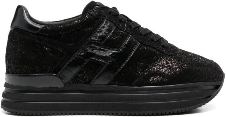 Hogan Glittered Low Top Sneakers , Zwart, Dames