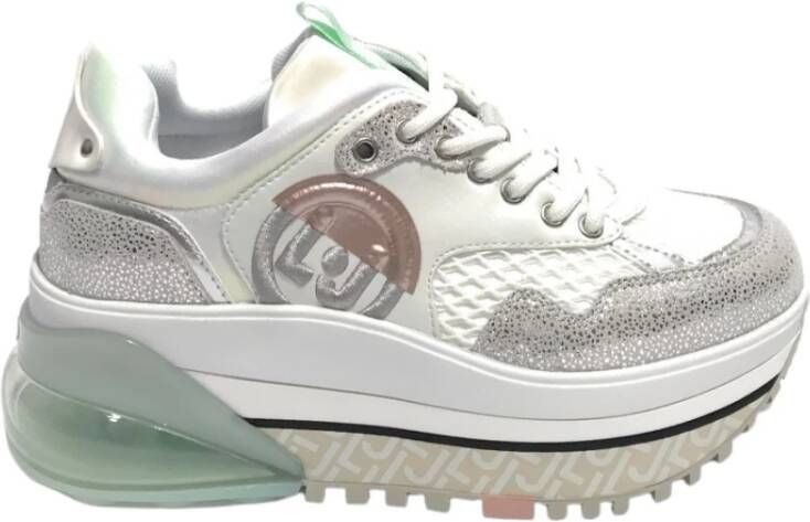 Liu Jo Maxi Wonder Air leren plateau sneakers wit/zilver