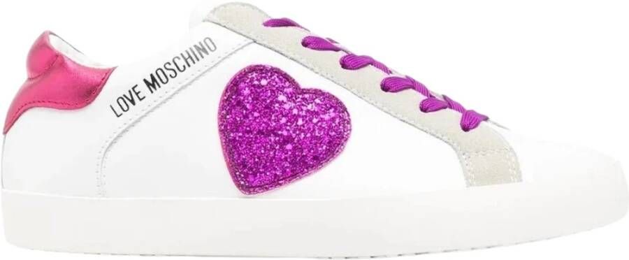 Love Moschino Hoge top textielschoenen , Wit, Dames