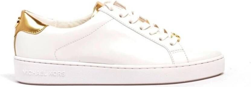 Michael Kors Irving Kanten Witte Gouden Sneaker , Wit, Dames