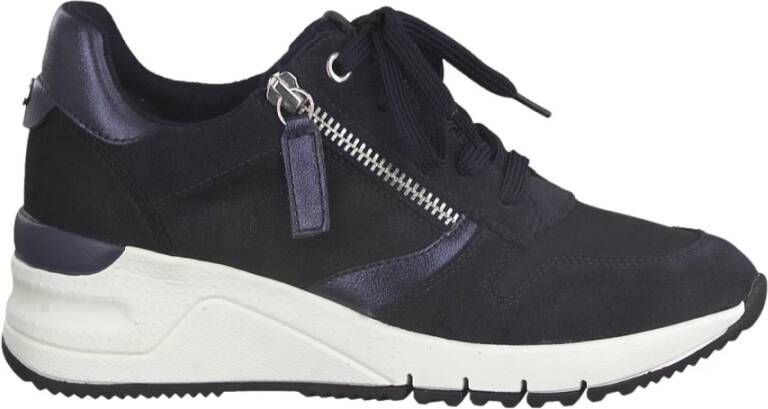 tamaris Navy Comb Casual Trainers , Blauw, Dames