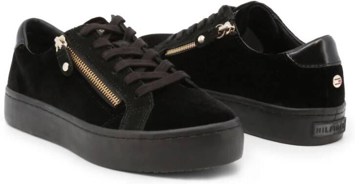 Tommy Hilfiger Dress sneaker van fluweel met details van leer