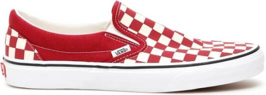Vans Checkerboard klassieke slip ons , Rood, Heren
