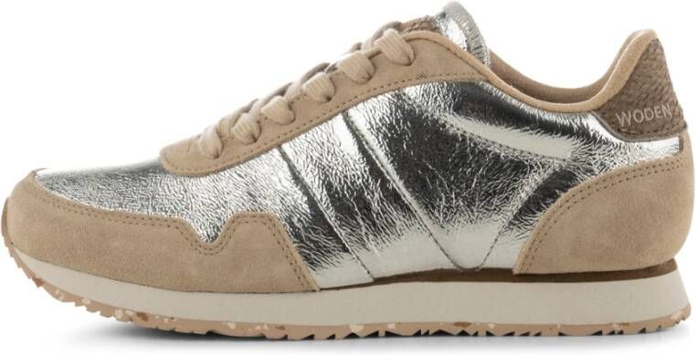 Woden Nora III Metallic Nylon Champagne , Beige, Dames