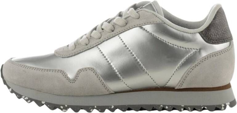 Woden Nora III metalen sneakers , Grijs, Dames