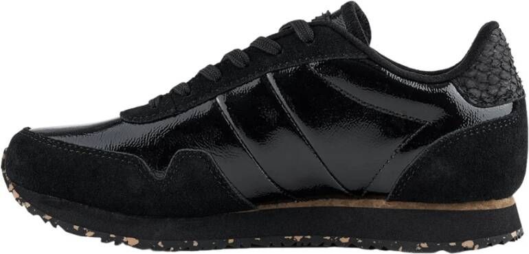 Woden Nora III volledige patent sneakers , Zwart, Dames