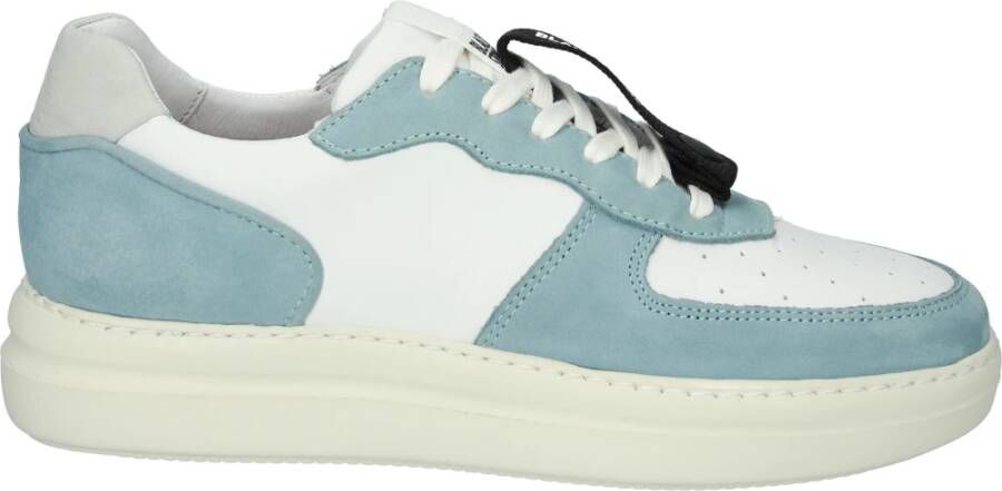 Blackstone Vl27 wit lichtblauw lage sneaker , Wit, Dames