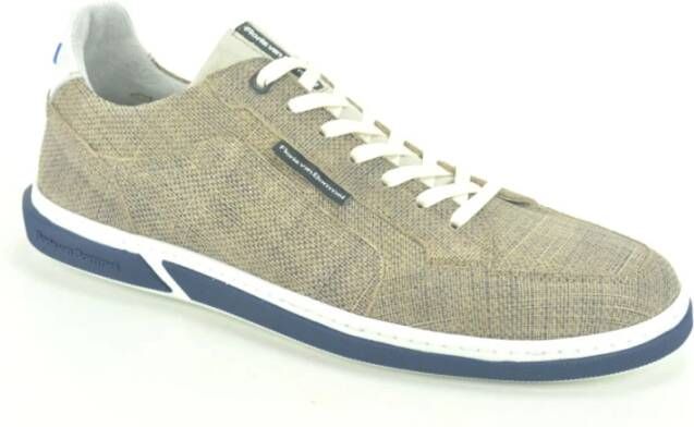 Floris van Bommel Taupe print Sneaker N.+blauwe Z. , Beige, Heren